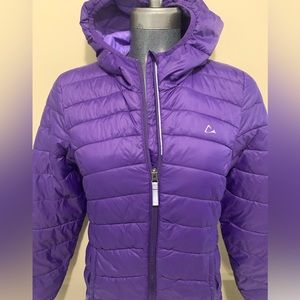 Paradox purple puffer packable jacket